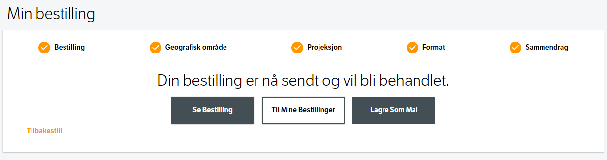 Bekreftelsesmelding etter ordreinnsending